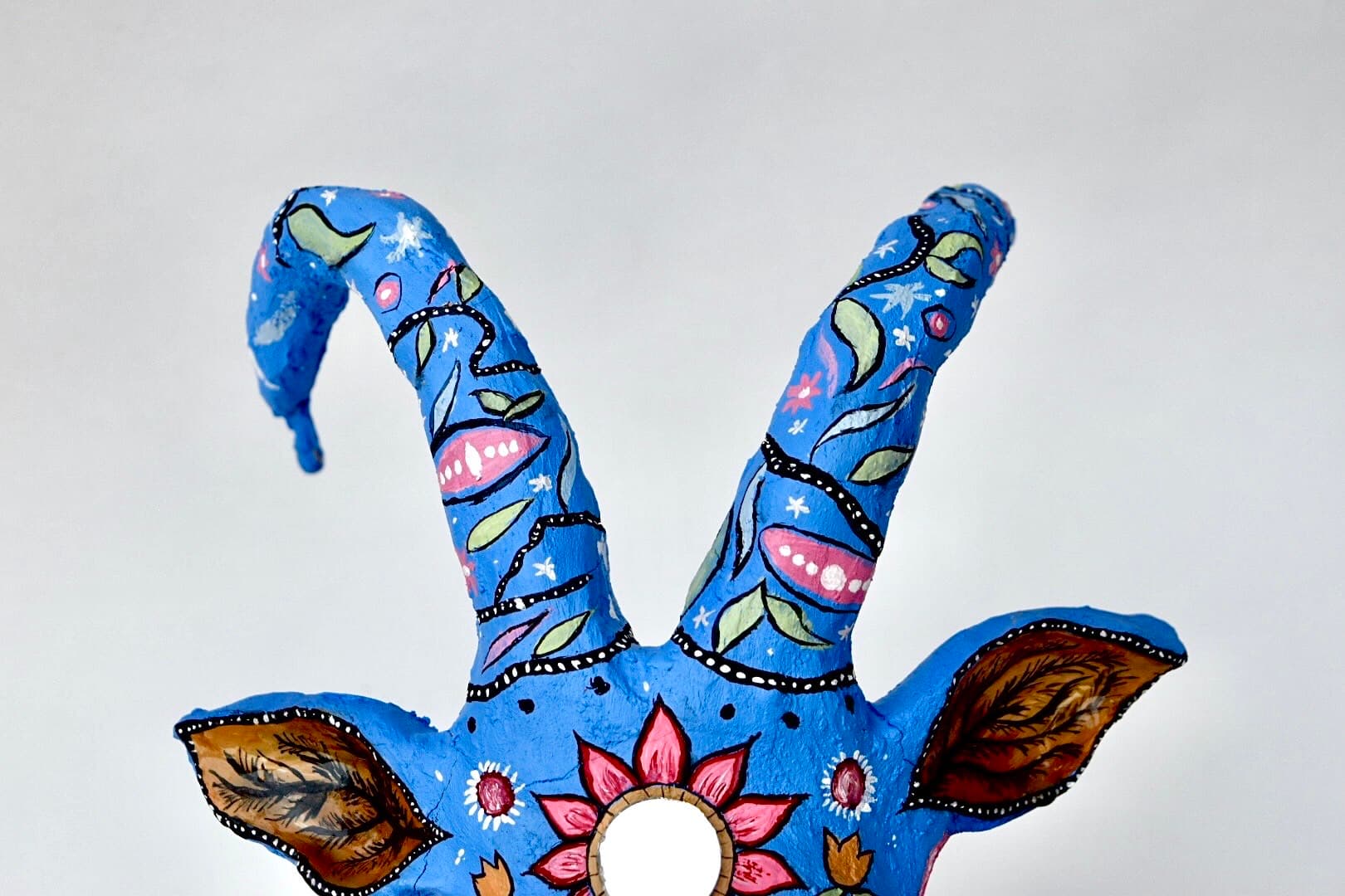 Close-up of truck art floral motif